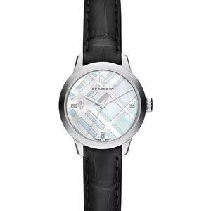 Burberry Women's Classic Round DiamondLeatherStrap